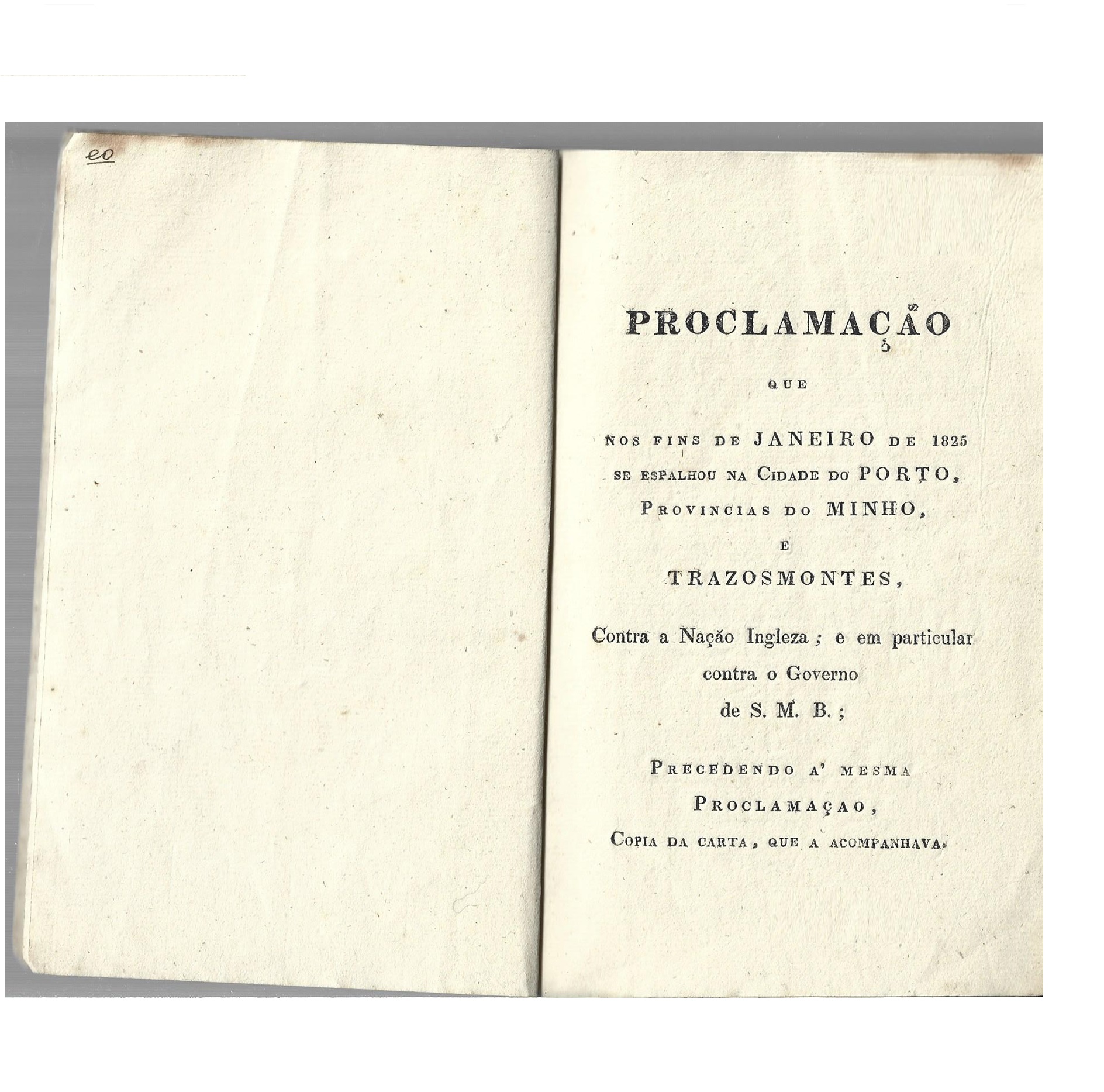 PROCLAMAÇÃO 1825 [RARO]