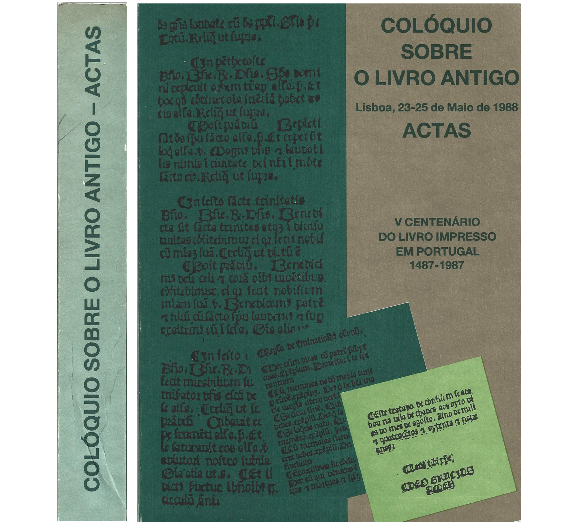 COLÓQUIO SOBRE O LIVRO ANTIGO 