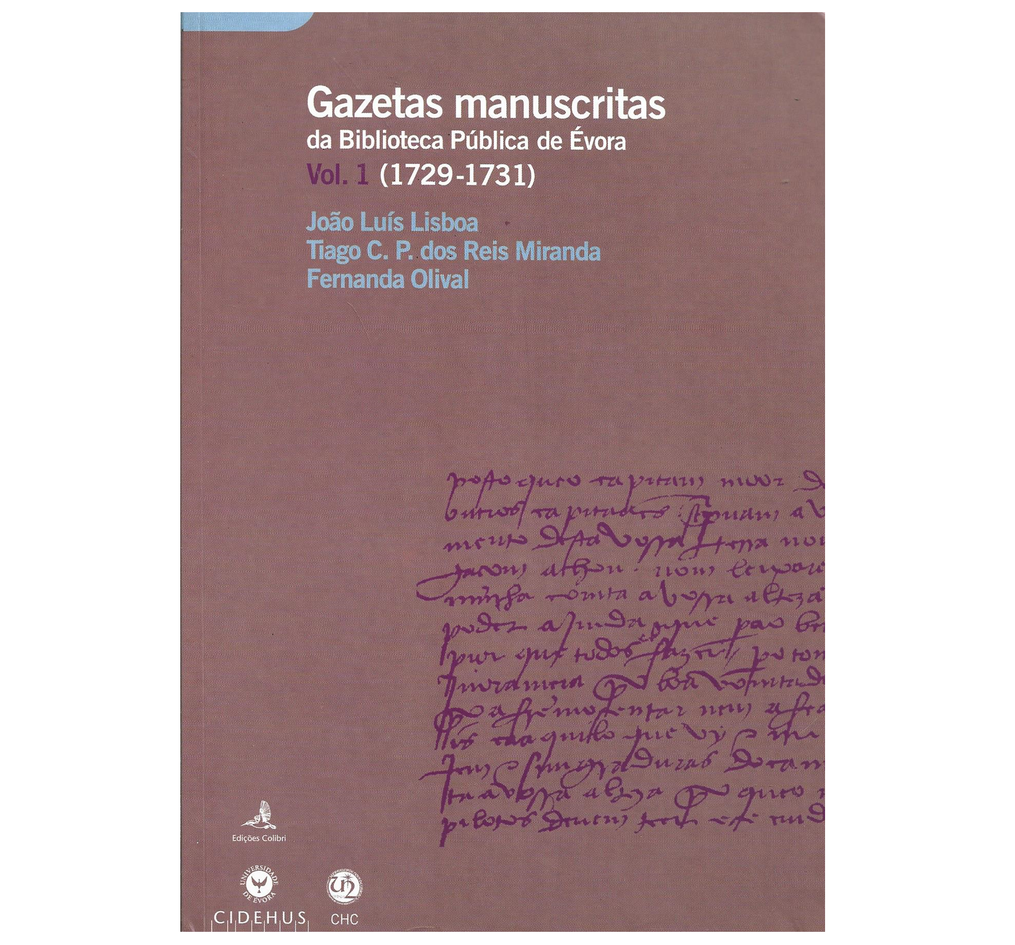 GAZETAS MANUSCRITAS DA BIBLIOTECA PÚBLICA DE ÉVORA (1729-1734).