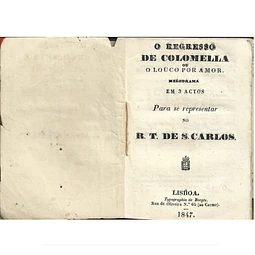 [1847] O REGRESSO DE COLOMELLA OU O LOUCO POR AMOR