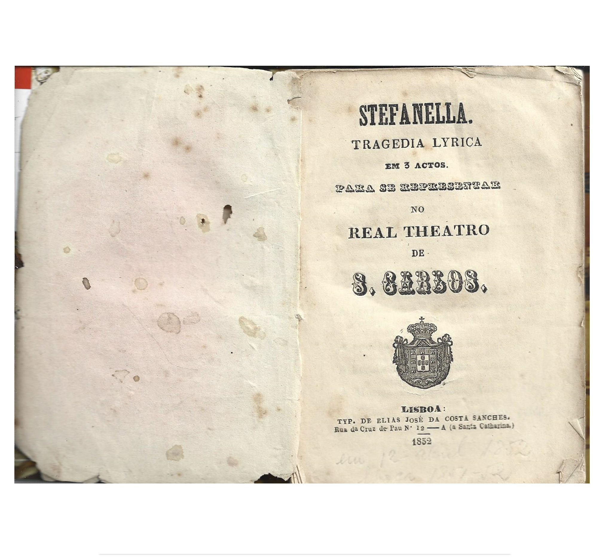 STEFANELLA [LIBRETO]: TRAGEDIA LYRICA EM 3 ACTOS