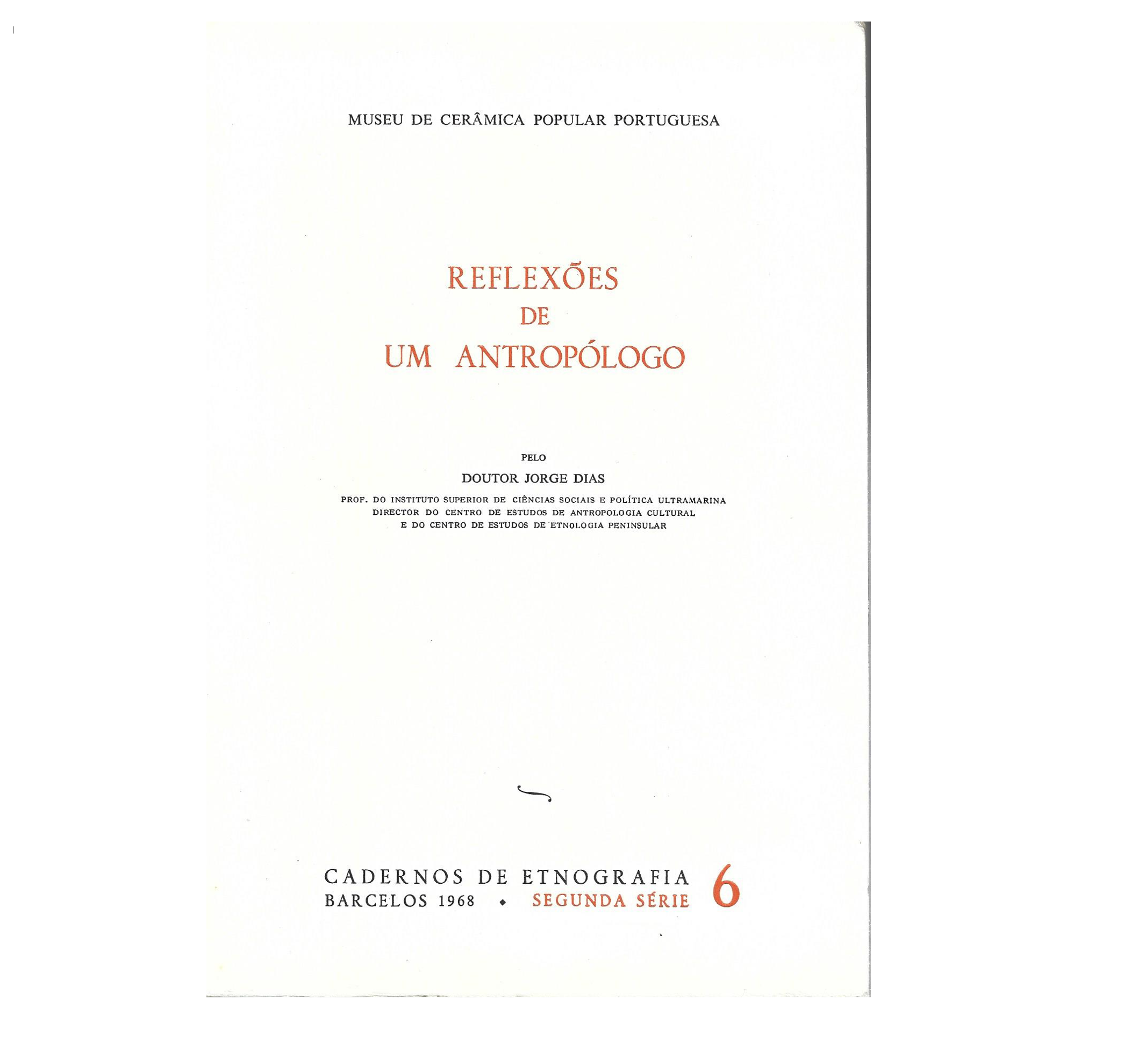 REFLEXÕES DE UM ANTROPÓLOGO