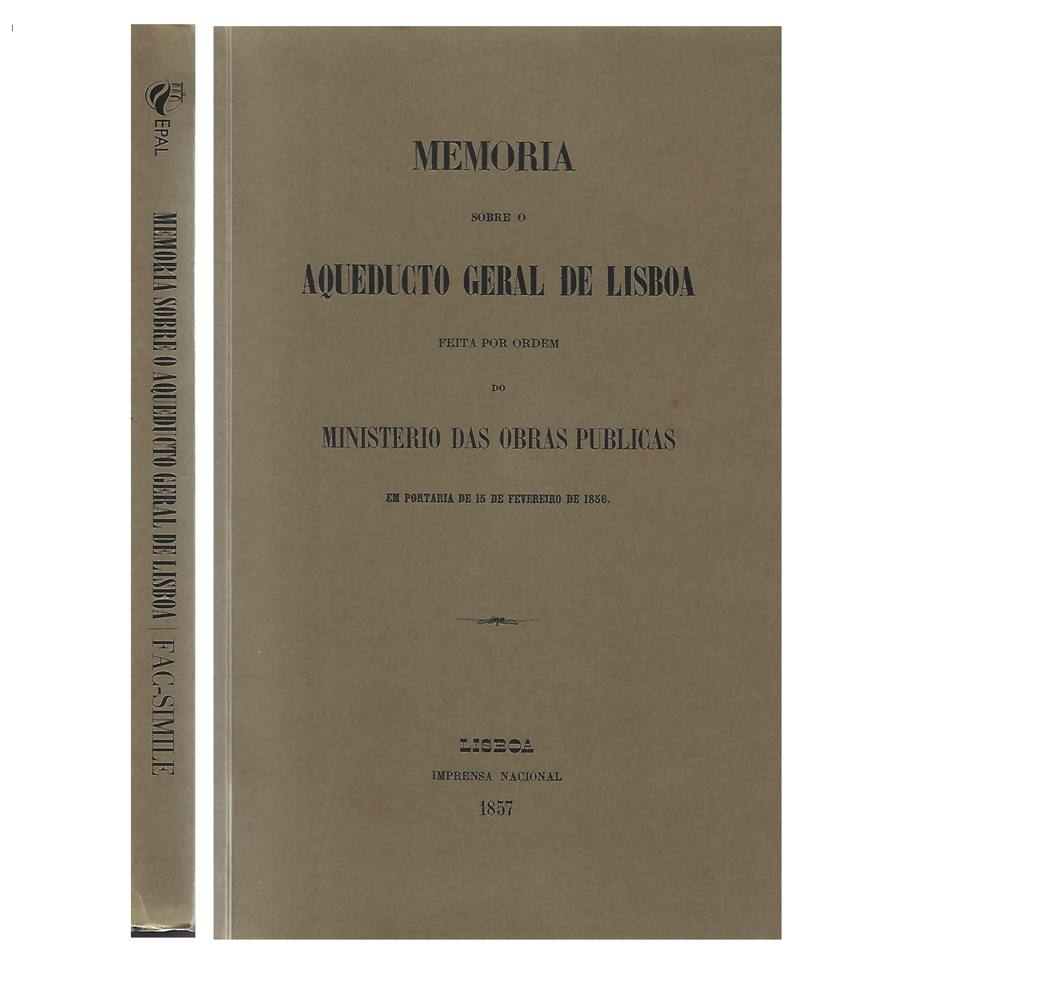 MEMÓRIA SOBRE O AQUEDUCTO GERAL DE LISBOA