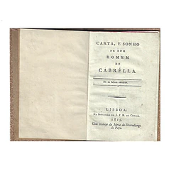 1815 - CARTA, E SONHO DE HUM HOMEM DE CABRÉLLA