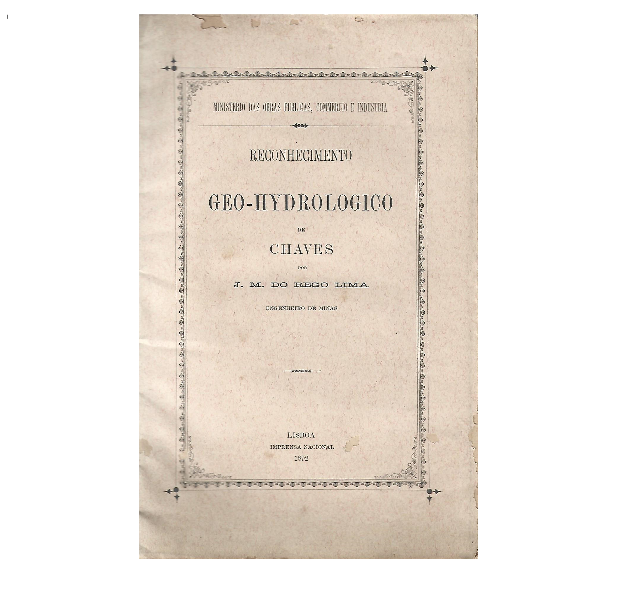 [1892] RECONHECIMENTO GEO-HYDROLOGICO DE CHAVES