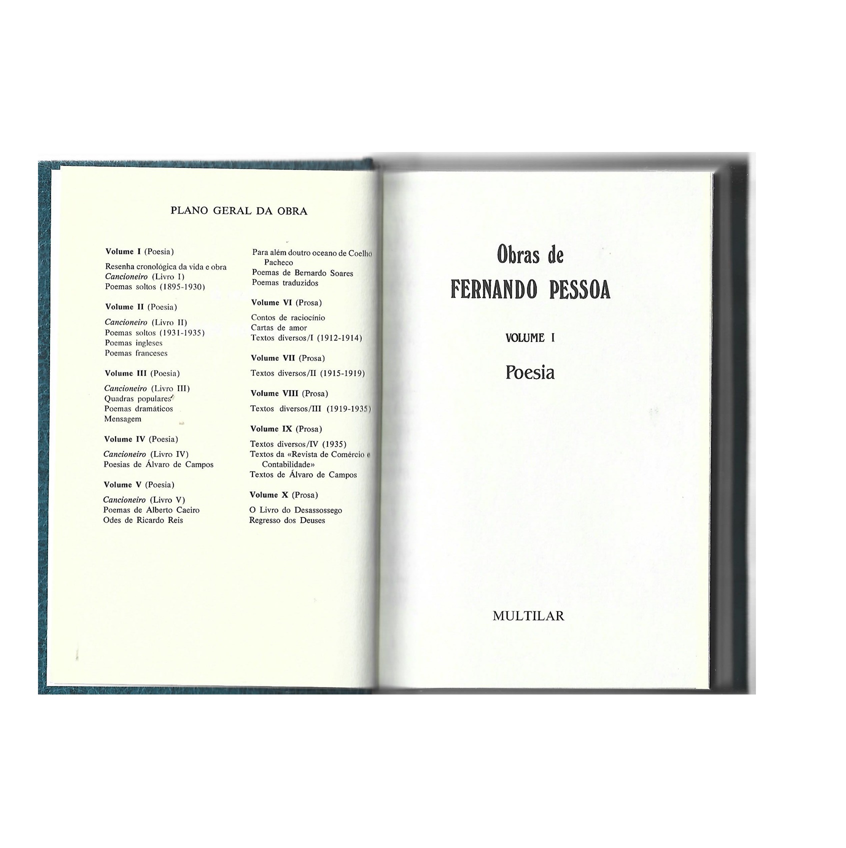 OBRAS DE FERNANDO PESSOA, 10 VOLS. 