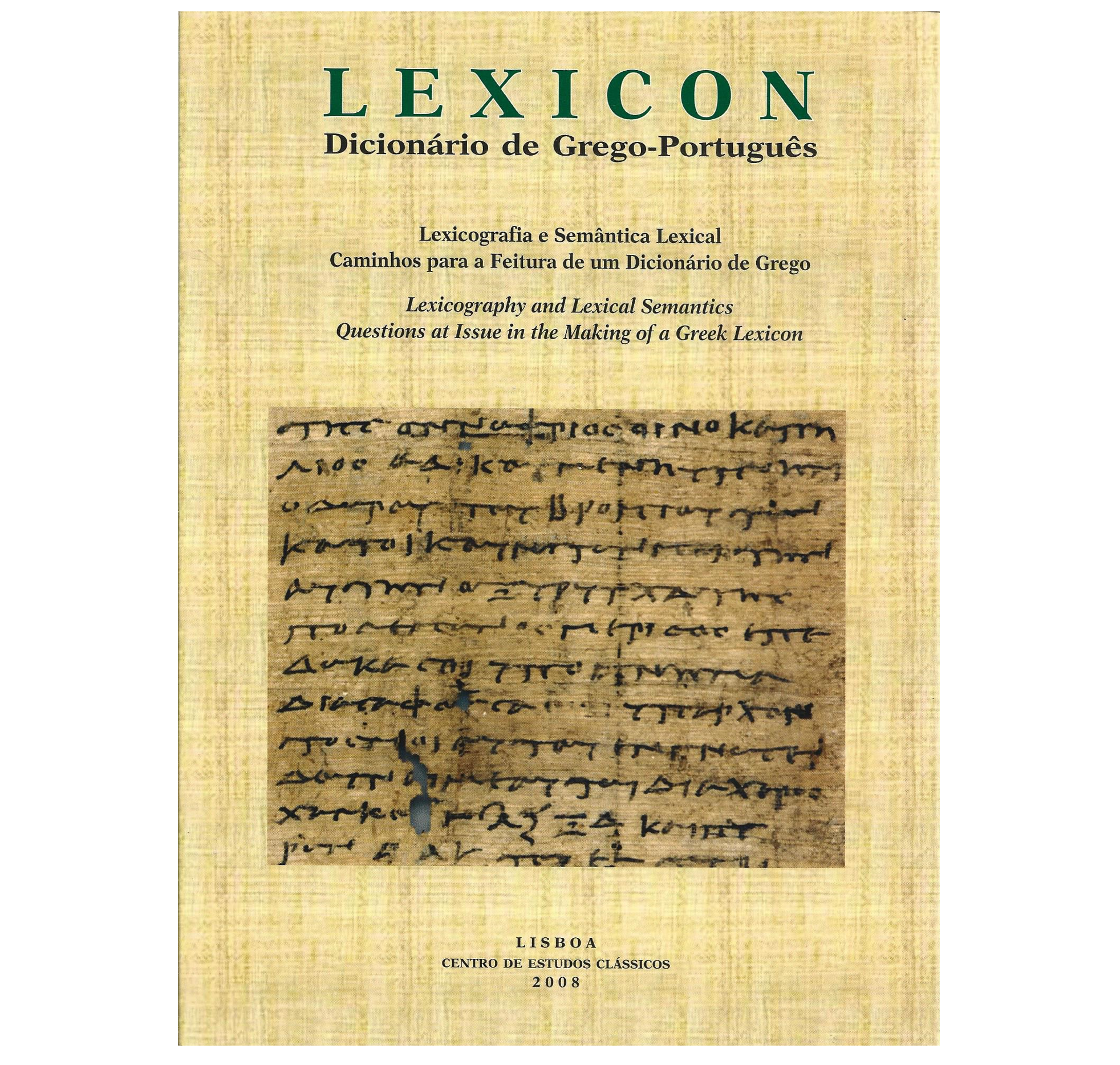 LEXICON DICIONÁRIO DE GREGO-PORTUGUÊS: ACTAS: COLÓQUIO