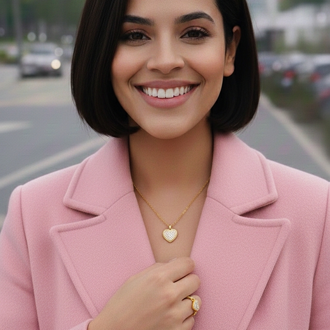 Coração Radiante em Aço Inoxidável 2