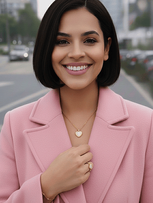 Coração Radiante em Aço Inoxidável