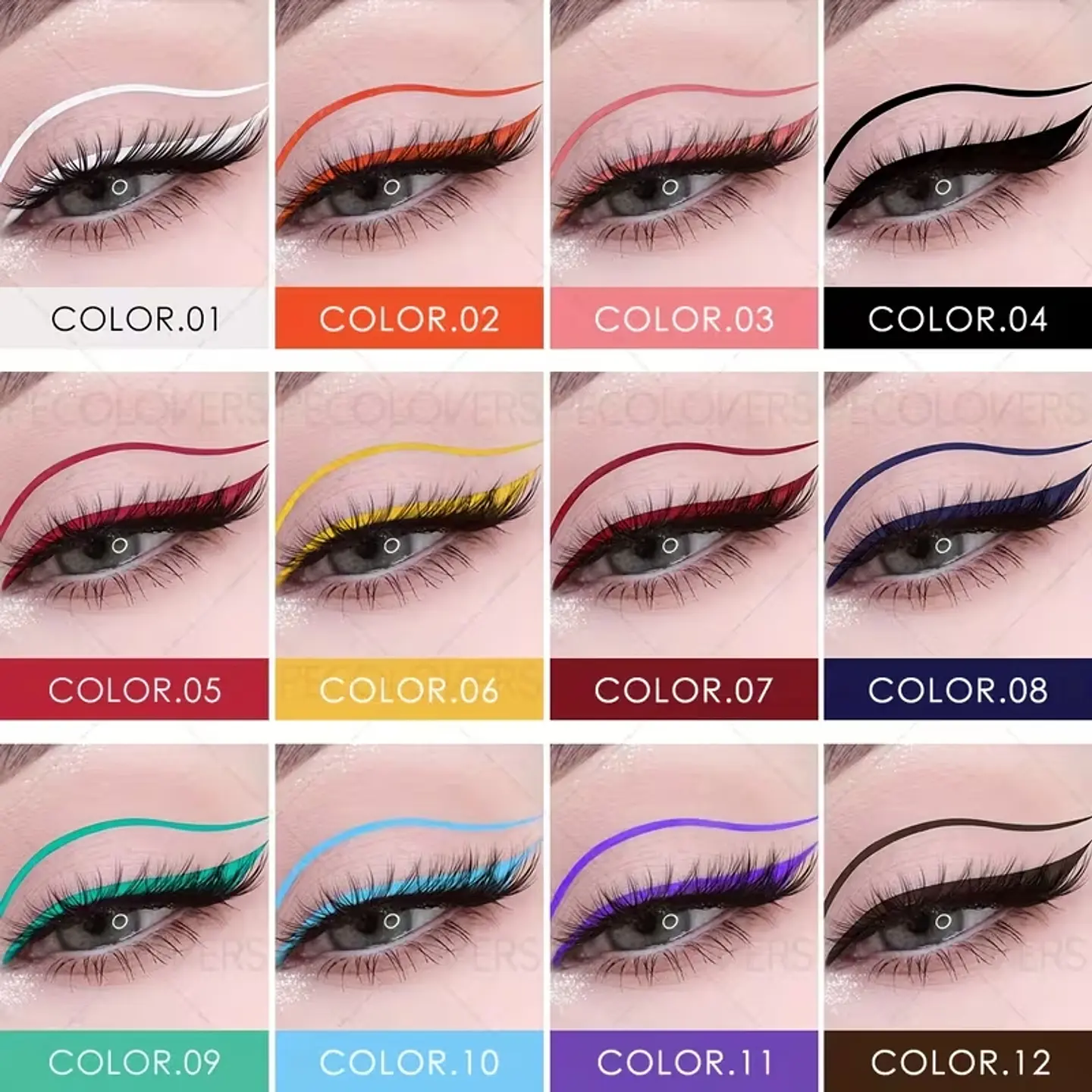 Delineador de Ojos Coloridos en Plumón 2