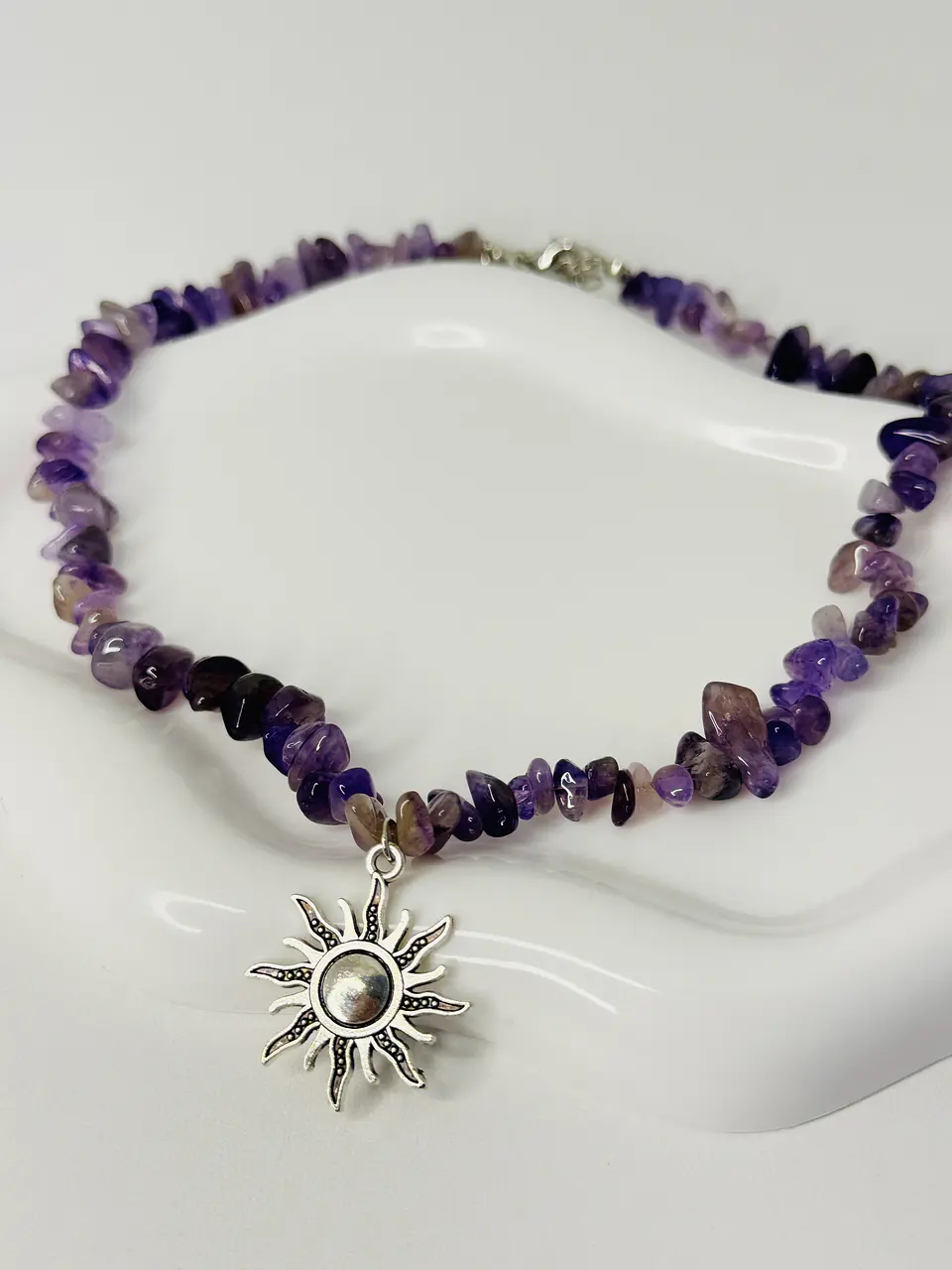 Collar de Piedras Naturales Dije Sol 1