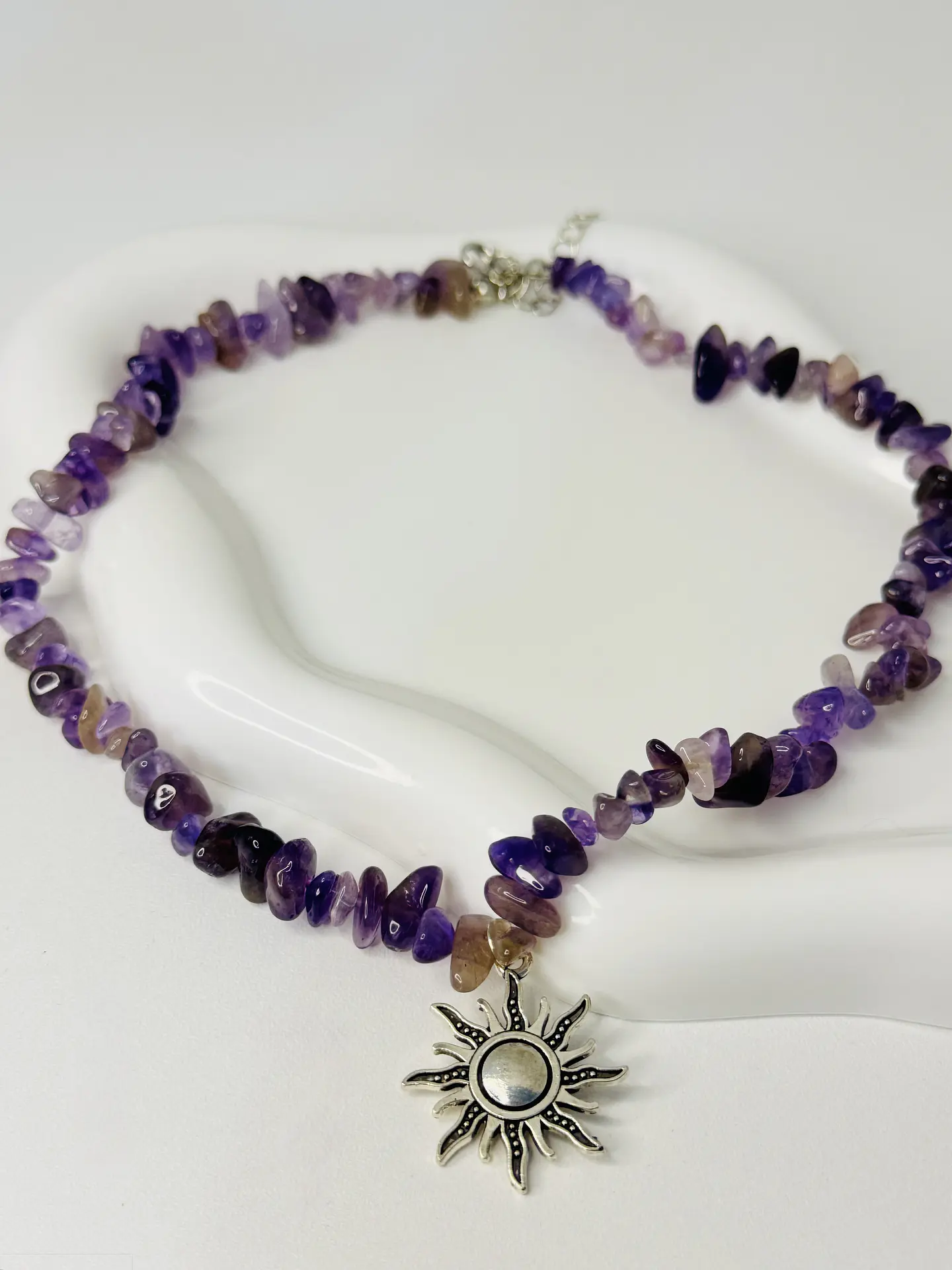 Collar de Piedras Naturales Dije Sol 2