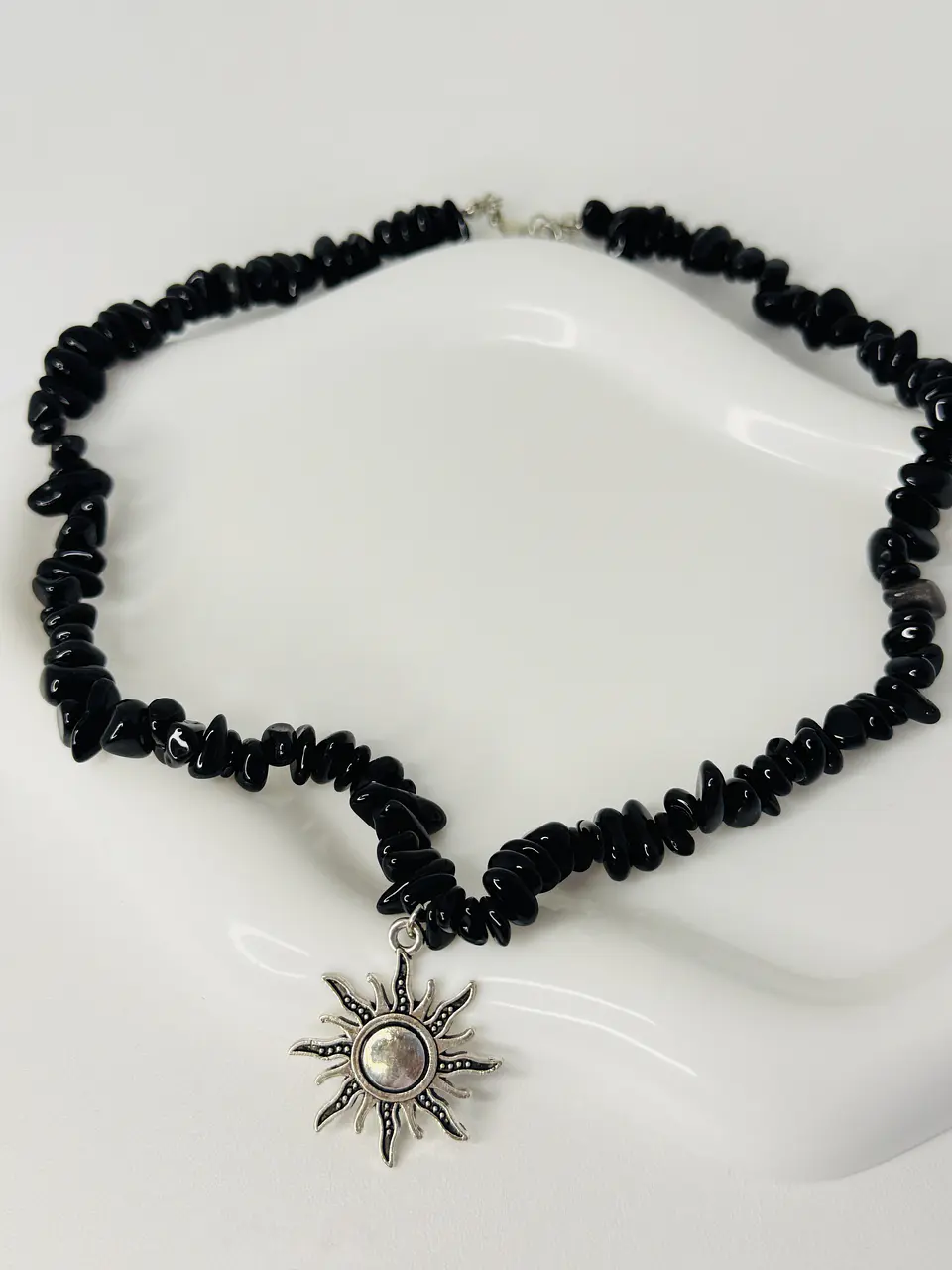 Collar de Piedras Naturales Dije Sol 3
