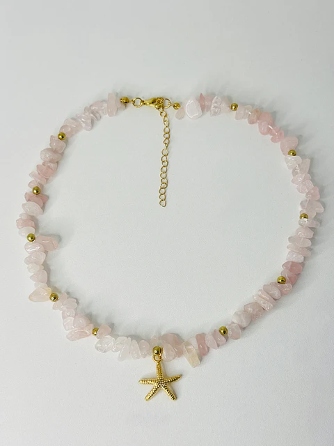 Collar en Cuarzo Rosa Estrella de Mar