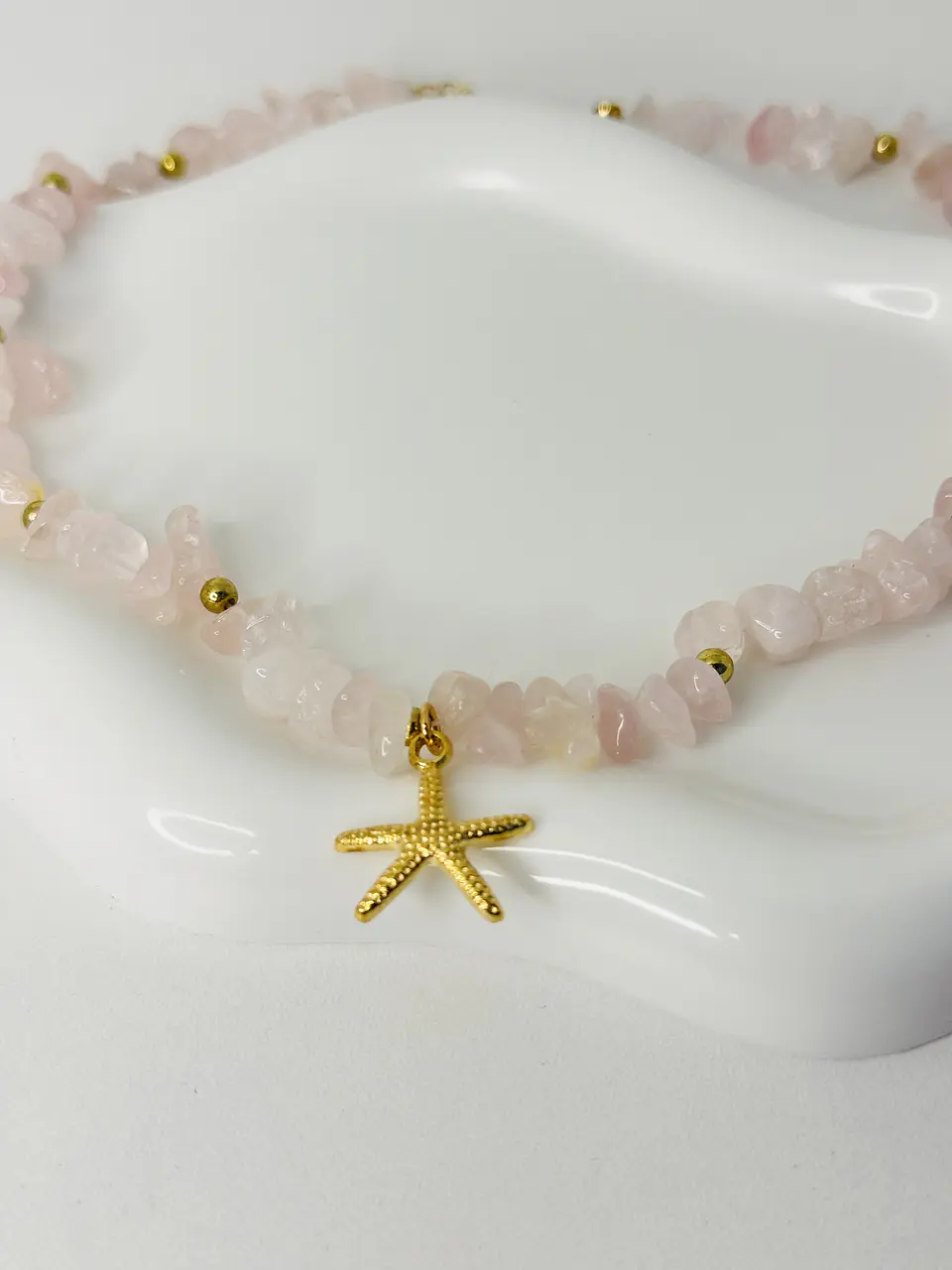 Collar en Cuarzo Rosa Estrella de Mar 2