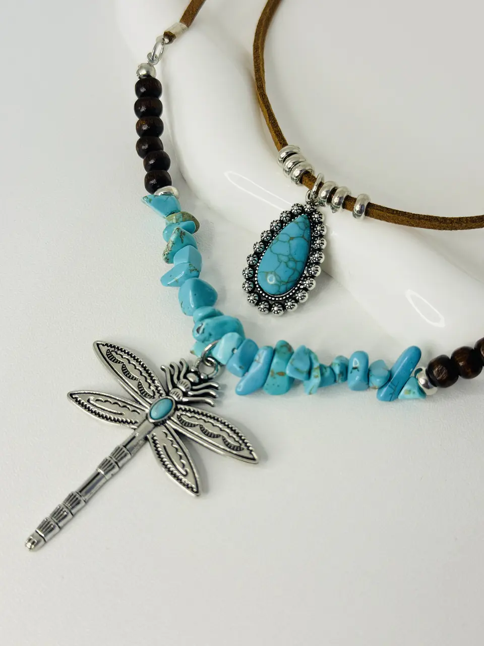 Set x2 Collares Boho Turquesa  1