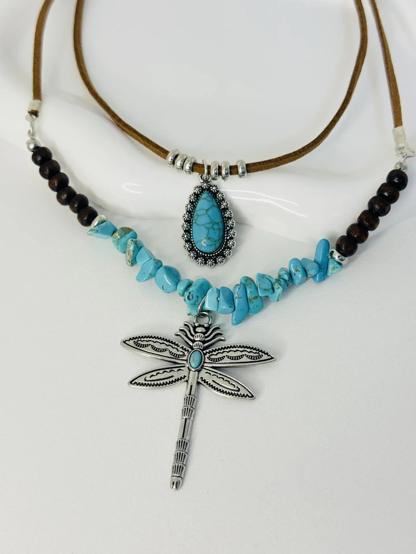 Set x2 Collares Boho Turquesa  2