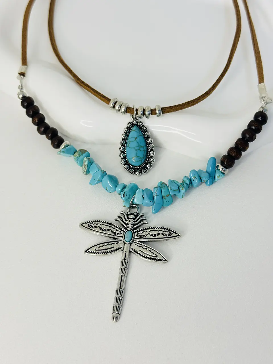 Set x2 Collares Boho Turquesa  2