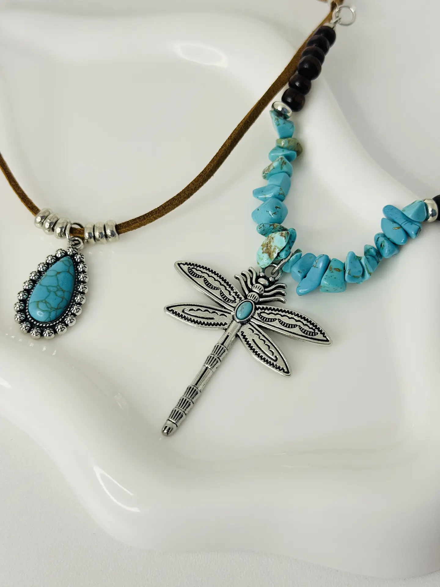 Set x2 Collares Boho Turquesa  4