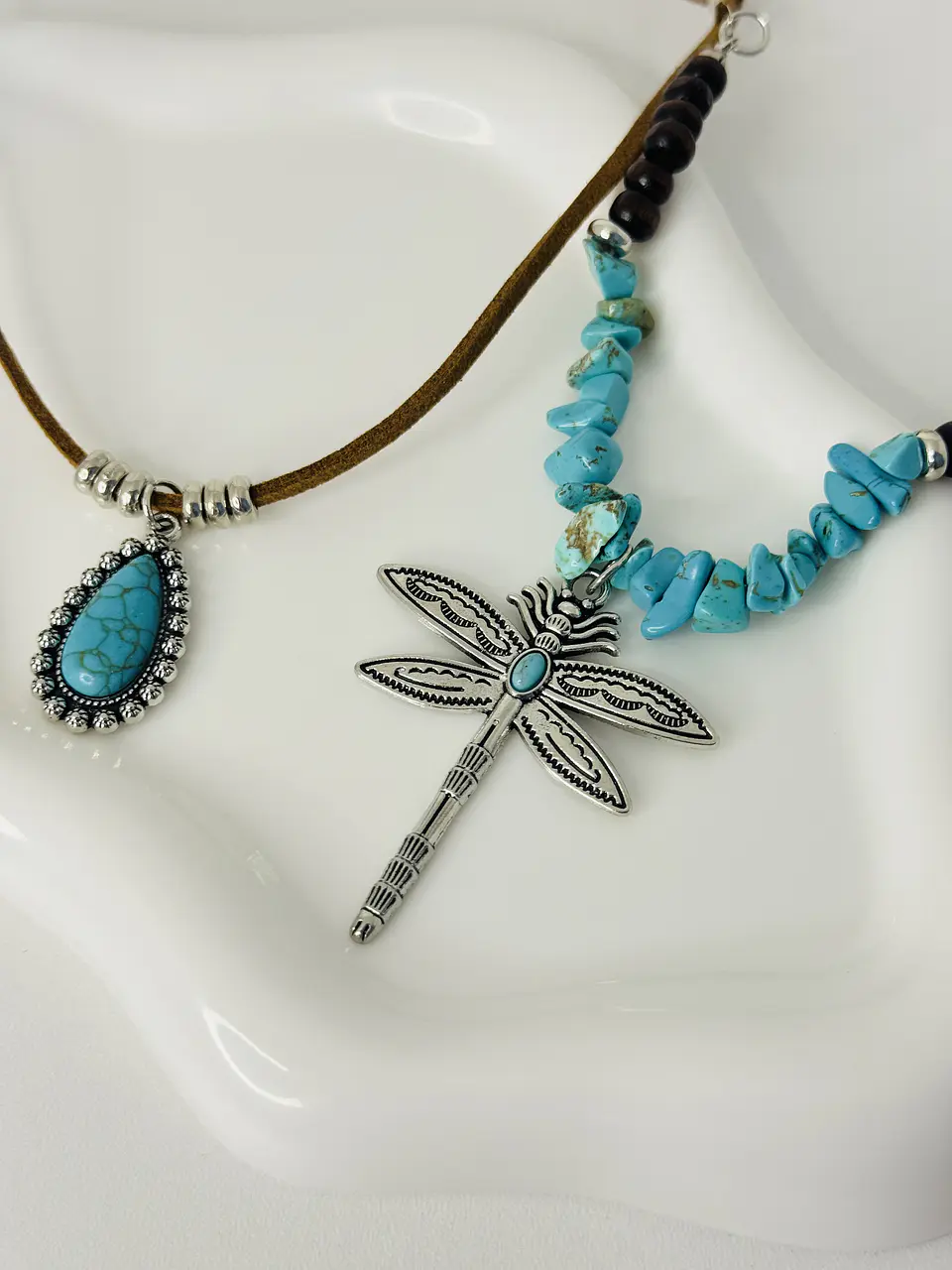 Set x2 Collares Boho Turquesa  4