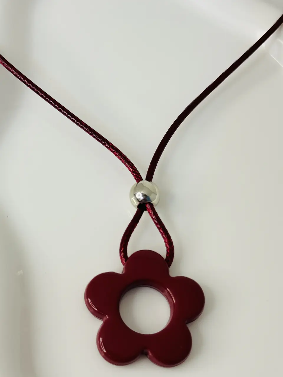 Set x3 Collares Flor Roja Mostacilla 6