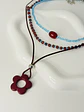 Set x3 Collares Flor Roja Mostacilla - Miniatura 1