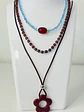 Set x3 Collares Flor Roja Mostacilla - Miniatura 7