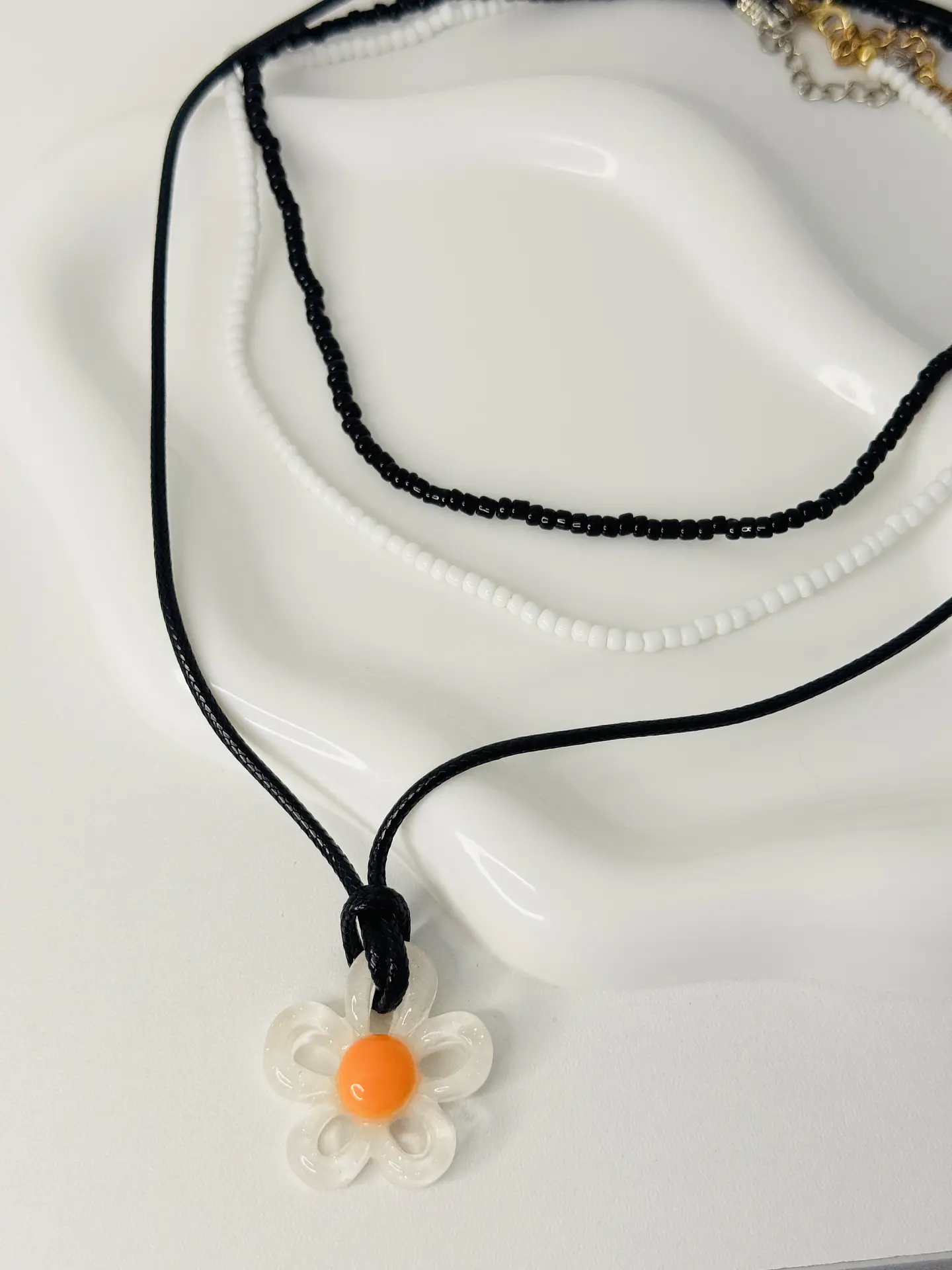 Set x3 Collares Flor Margarita 2