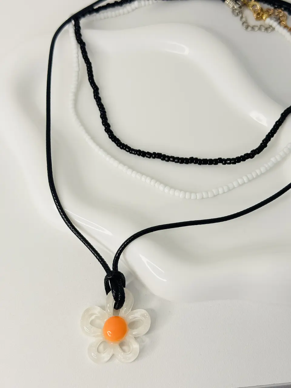 Set x3 Collares Flor Margarita 2