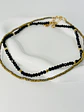 Dúo Collares Mostacillas Negro y Dorado - Miniatura 1