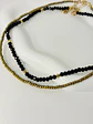 Dúo Collares Mostacillas Negro y Dorado - Miniatura 2