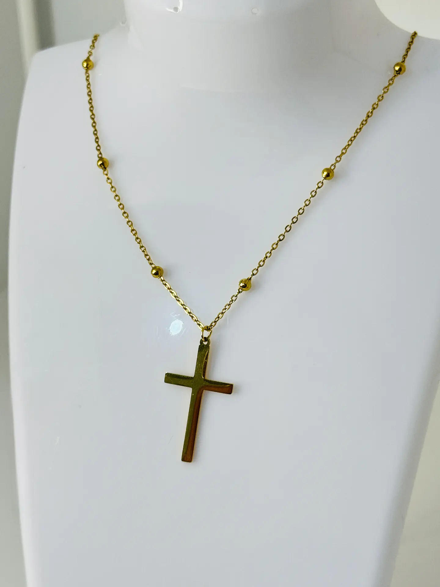 Collar Cruz  en Acero Inoxidable 7