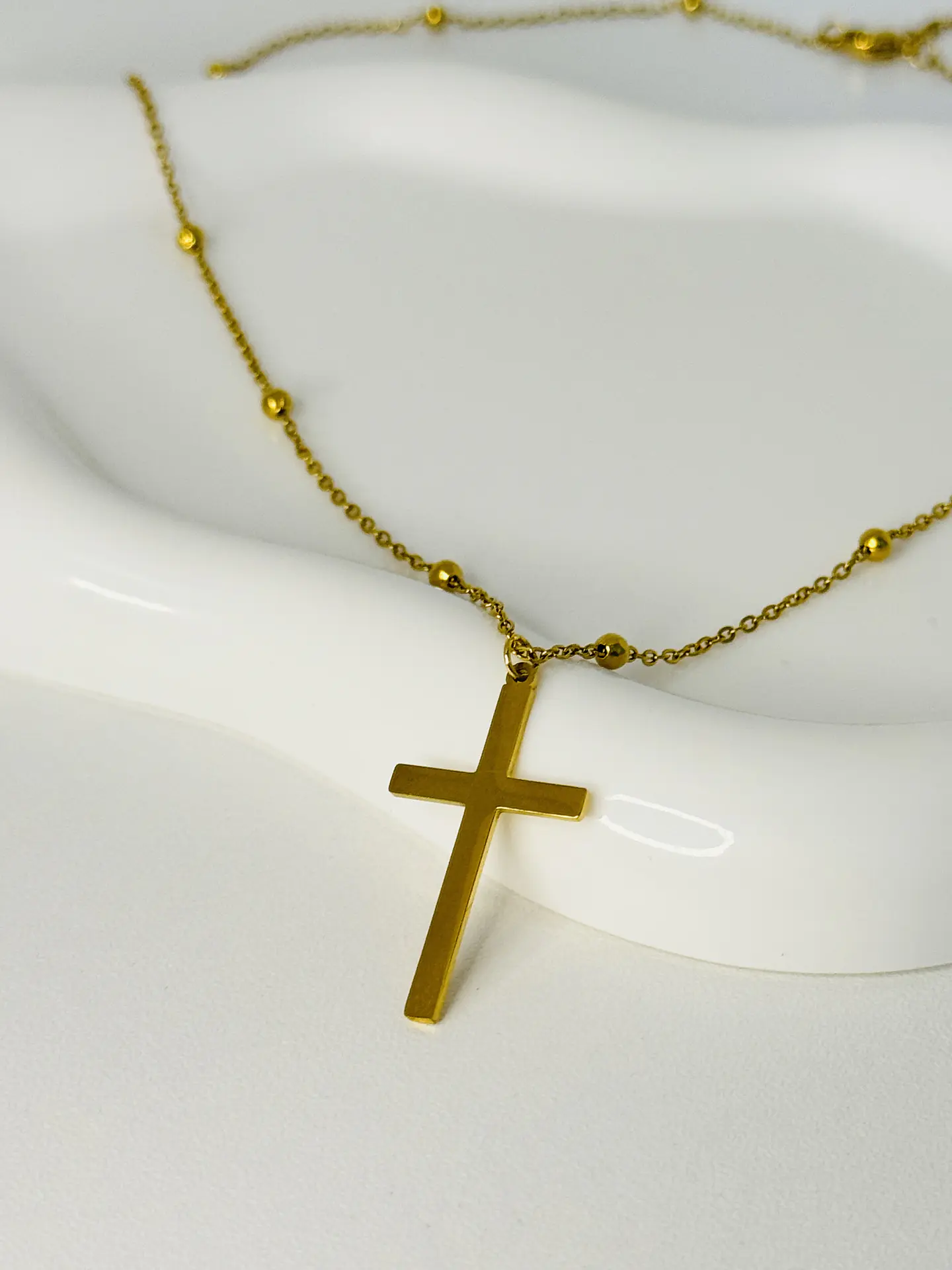 Collar Cruz  en Acero Inoxidable 9