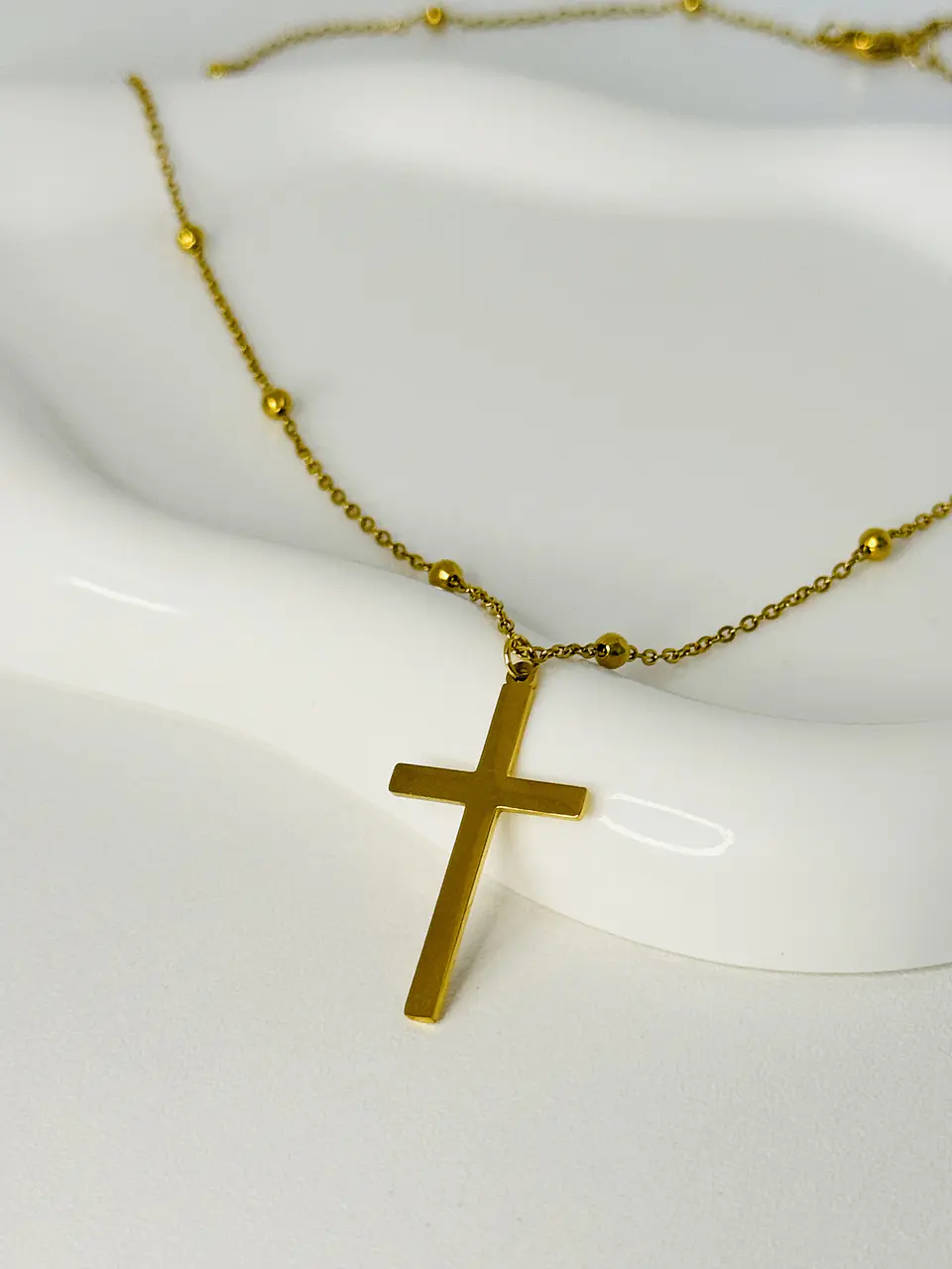 Collar Cruz  en Acero Inoxidable 9