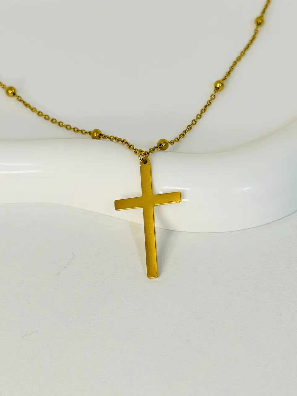 Collar Cruz  en Acero Inoxidable 10
