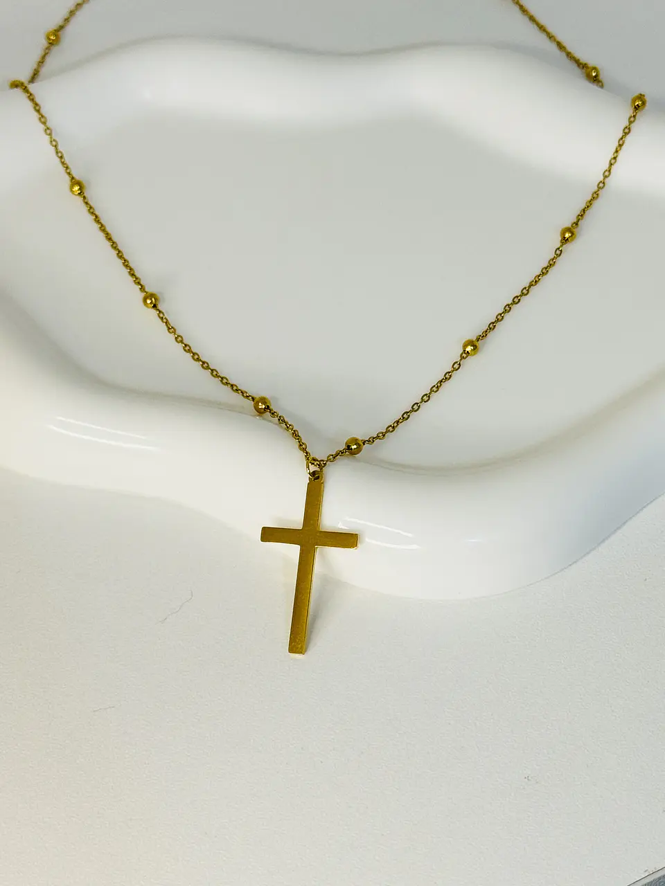 Collar Cruz  en Acero Inoxidable 1