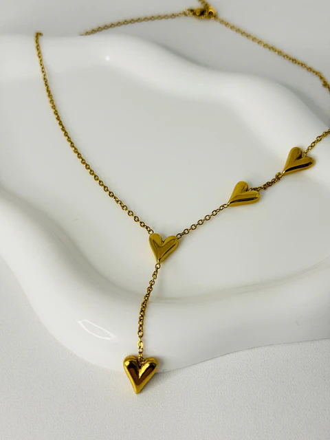 Collar corazones en Acero Inoxidable