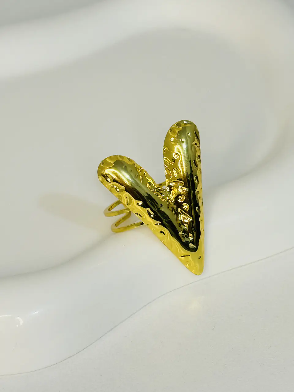 Anillo Corazón Ajustable en Acero  1