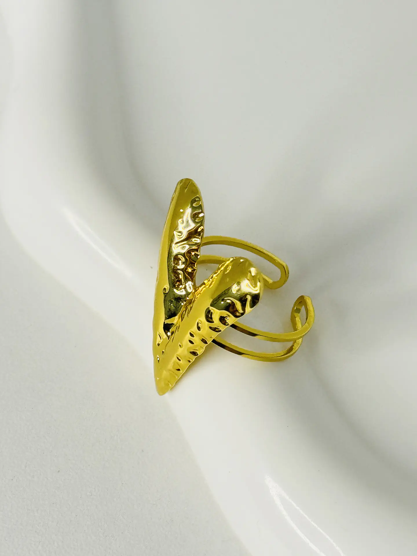 Anillo Corazón Ajustable en Acero  2