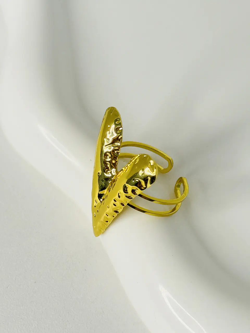Anillo Corazón Ajustable en Acero  2