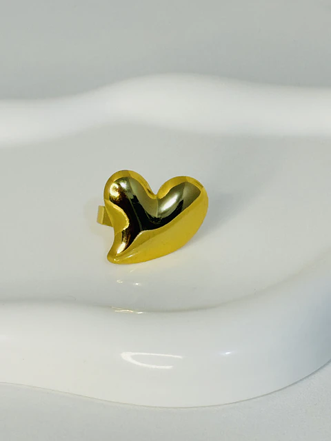 Anillo Corazón Ajustable en Acero 