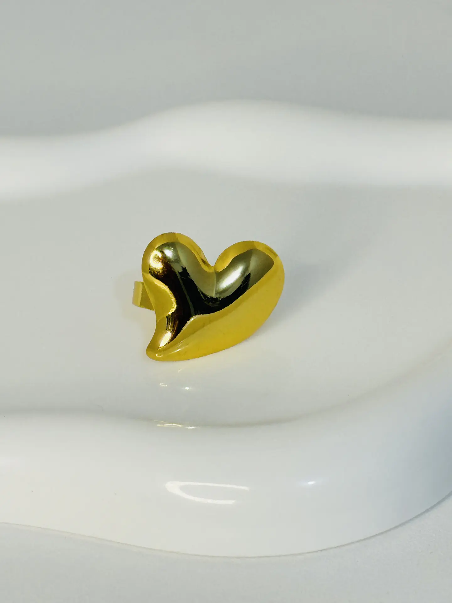 Anillo Corazón Ajustable en Acero  1