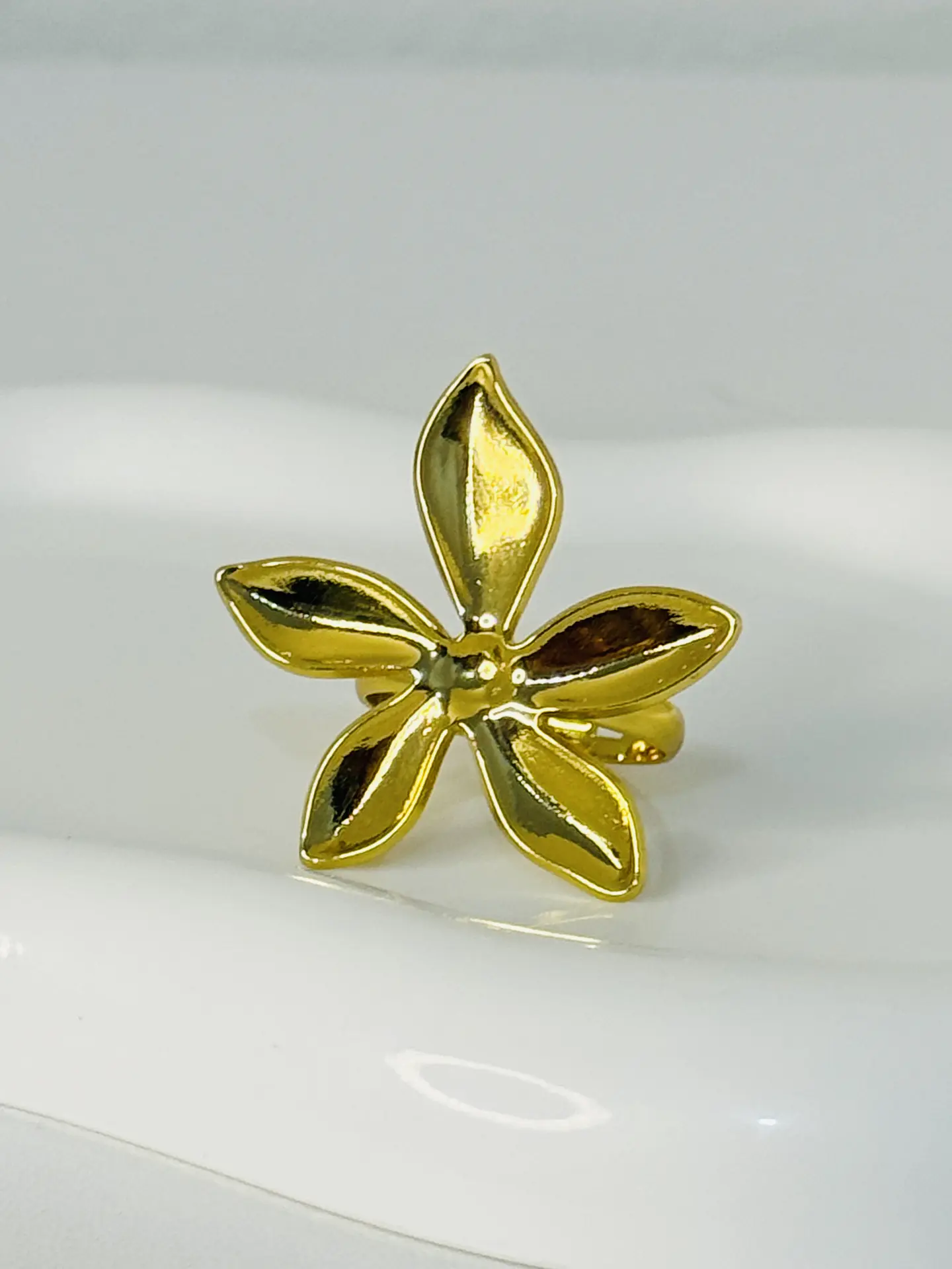 Maxi Anillo Flor en Acero Inoxidable 2