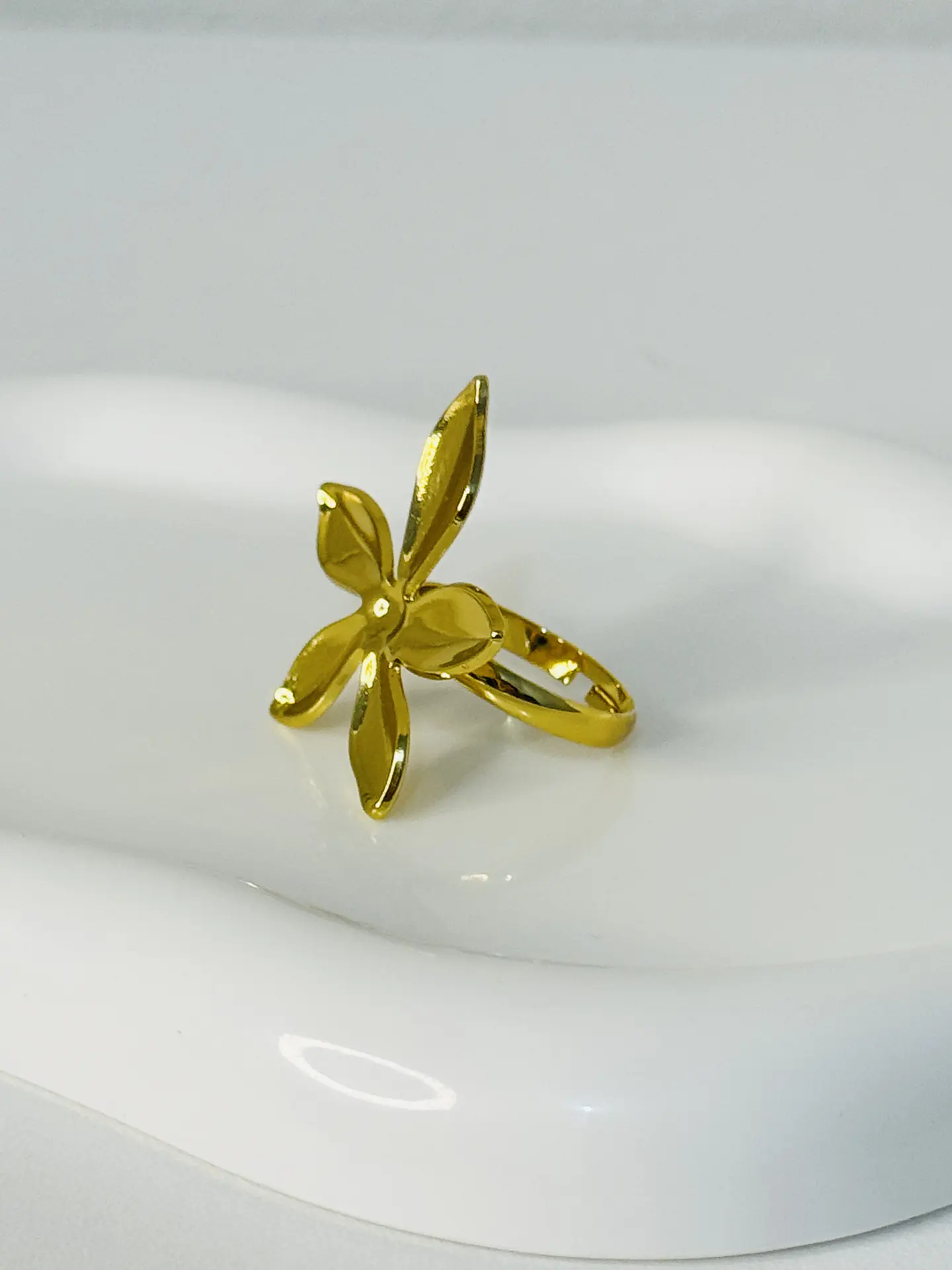 Maxi Anillo Flor en Acero Inoxidable 3