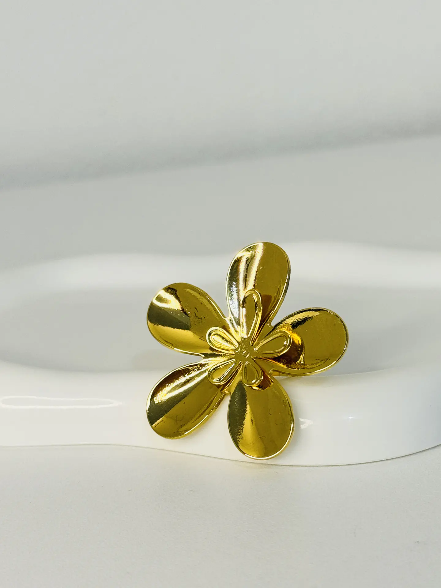 Maxi Anillo Flor XL en Acero  5