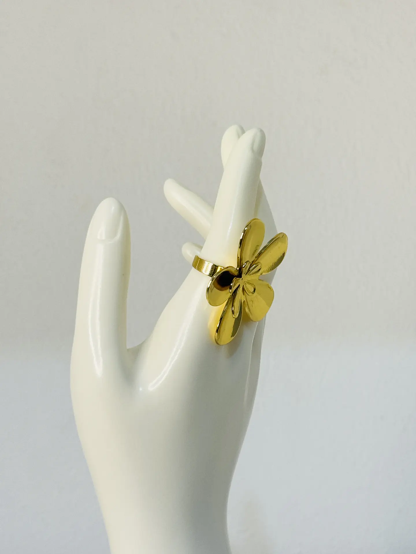 Maxi Anillo Flor XL en Acero  4