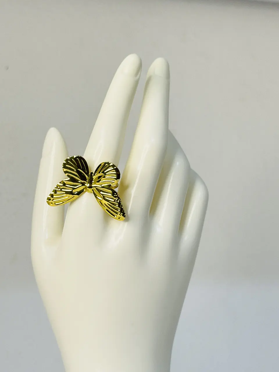 Anillo Mariposa Relief en Acero  3