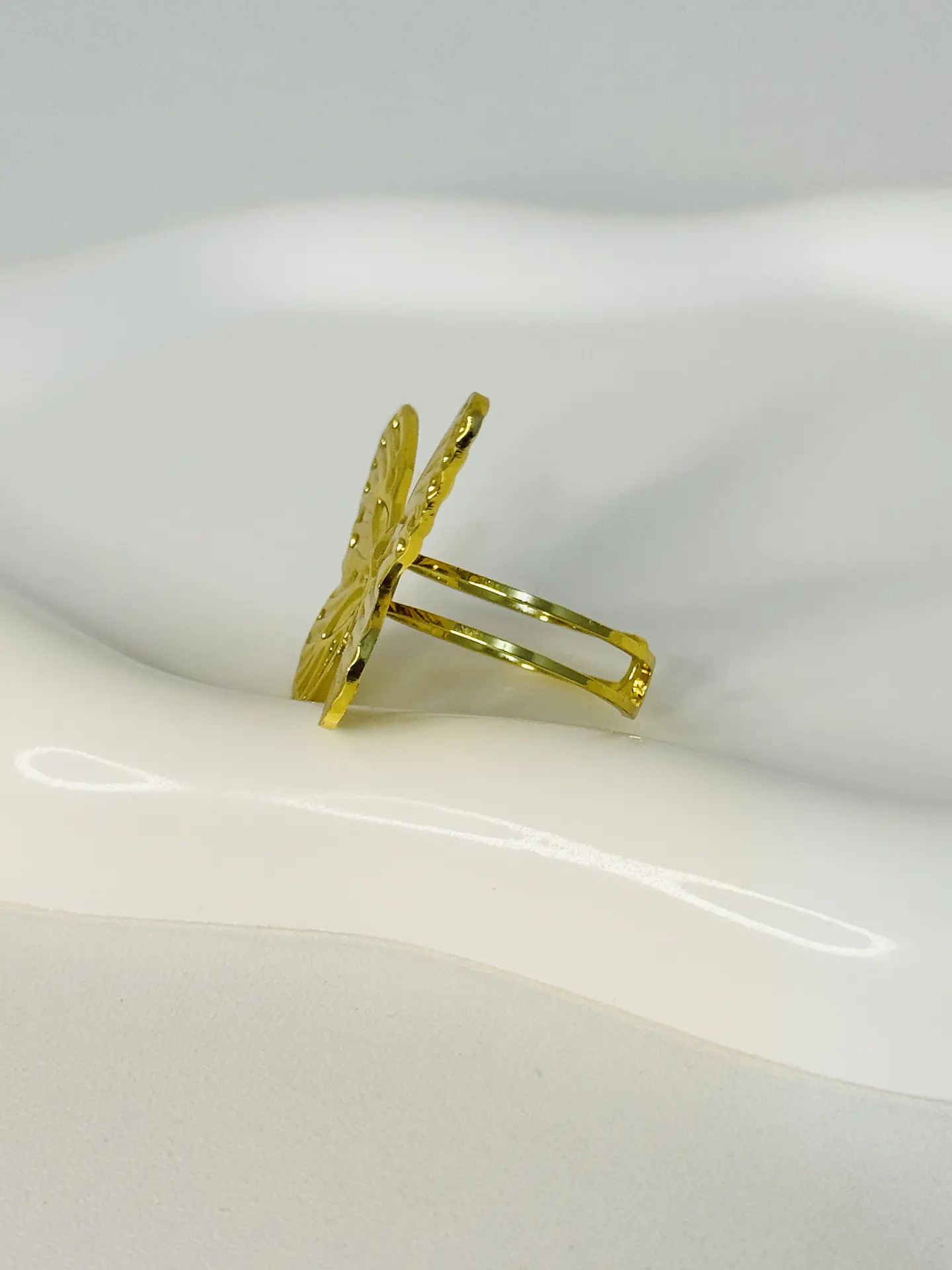 Anillo Mariposa Relief en Acero  5