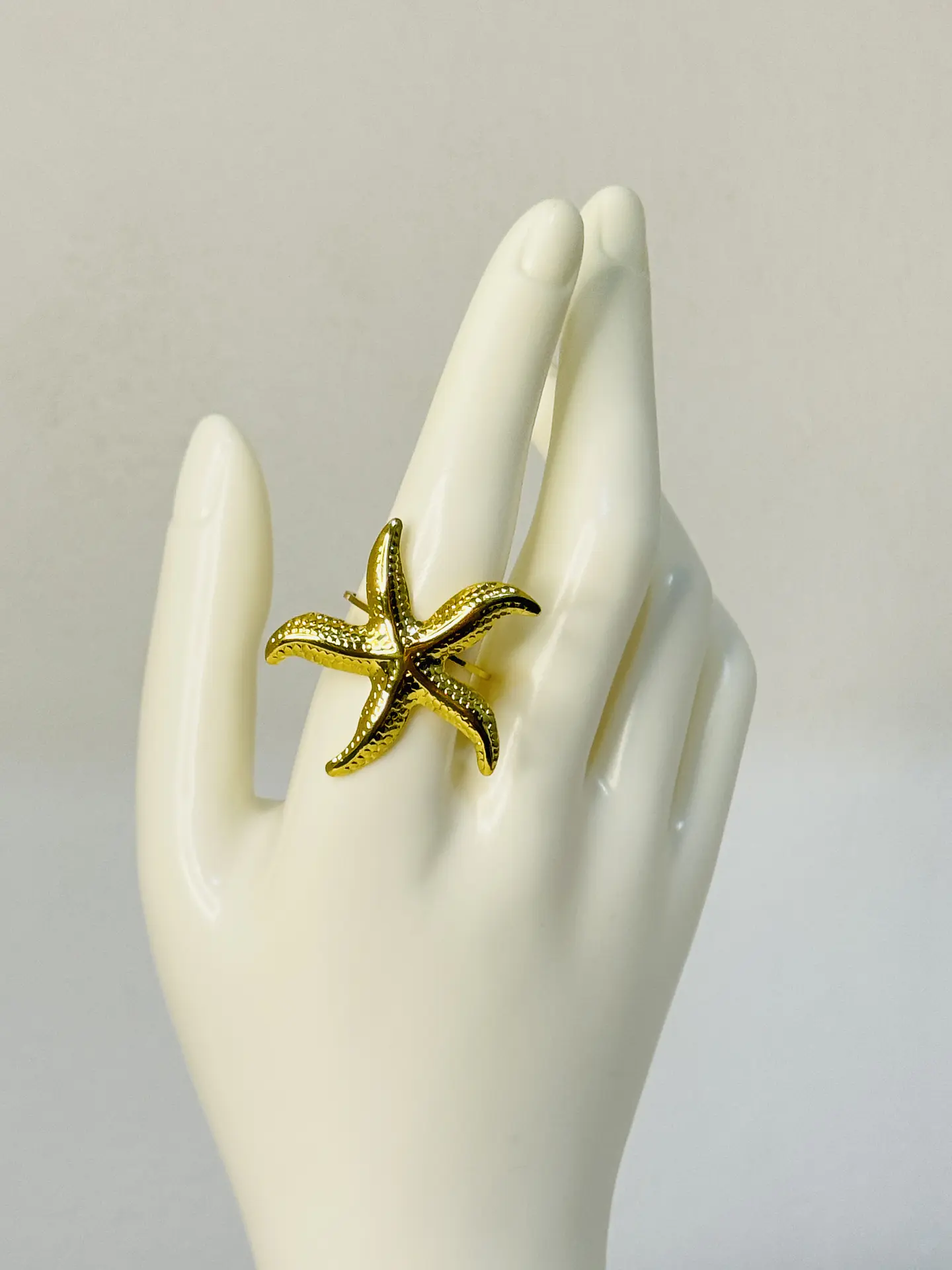 Anillo Estrella de Mar en Acero  2