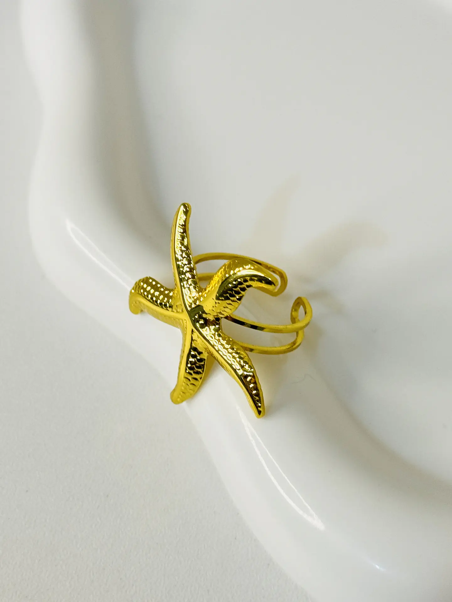 Anillo Estrella de Mar en Acero  1